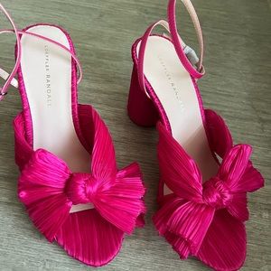 NWOT LOEFFLER RANDALL Camellia Bow Heels Hot Pink Size 9
